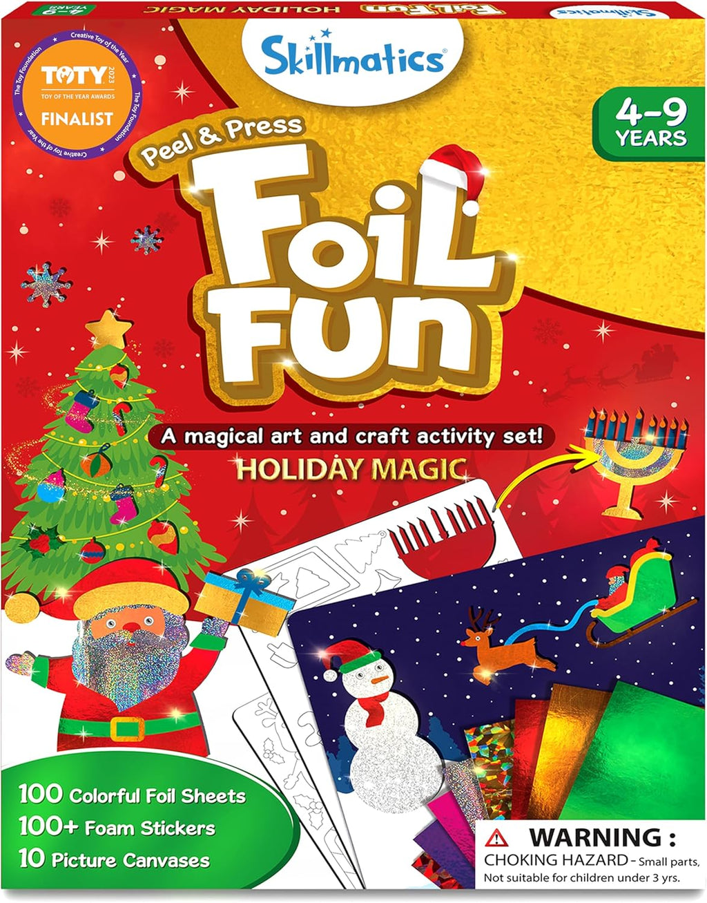 Foil Fun Holiday Art & Craft Kit for Kids Ages 4-9, Mess-Free Creative Activity