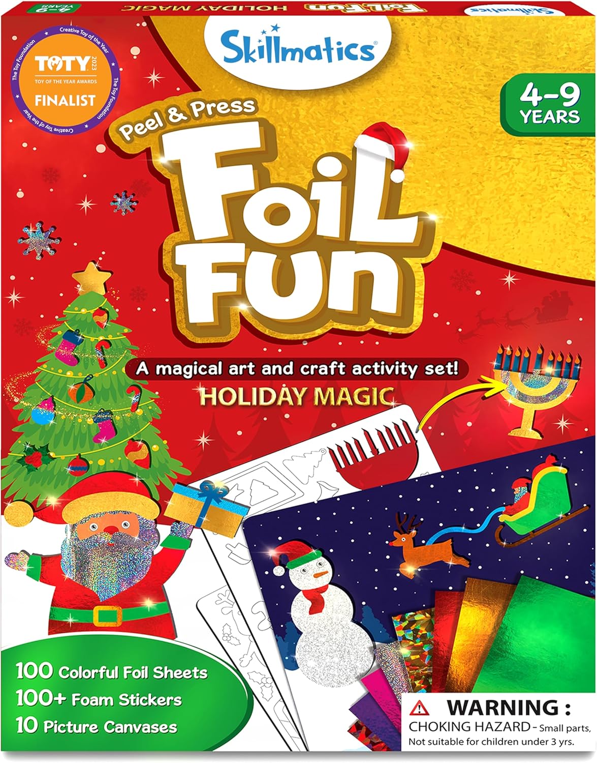 Foil Fun Holiday Art & Craft Kit for Kids Ages 4-9, Mess-Free Creative Activity