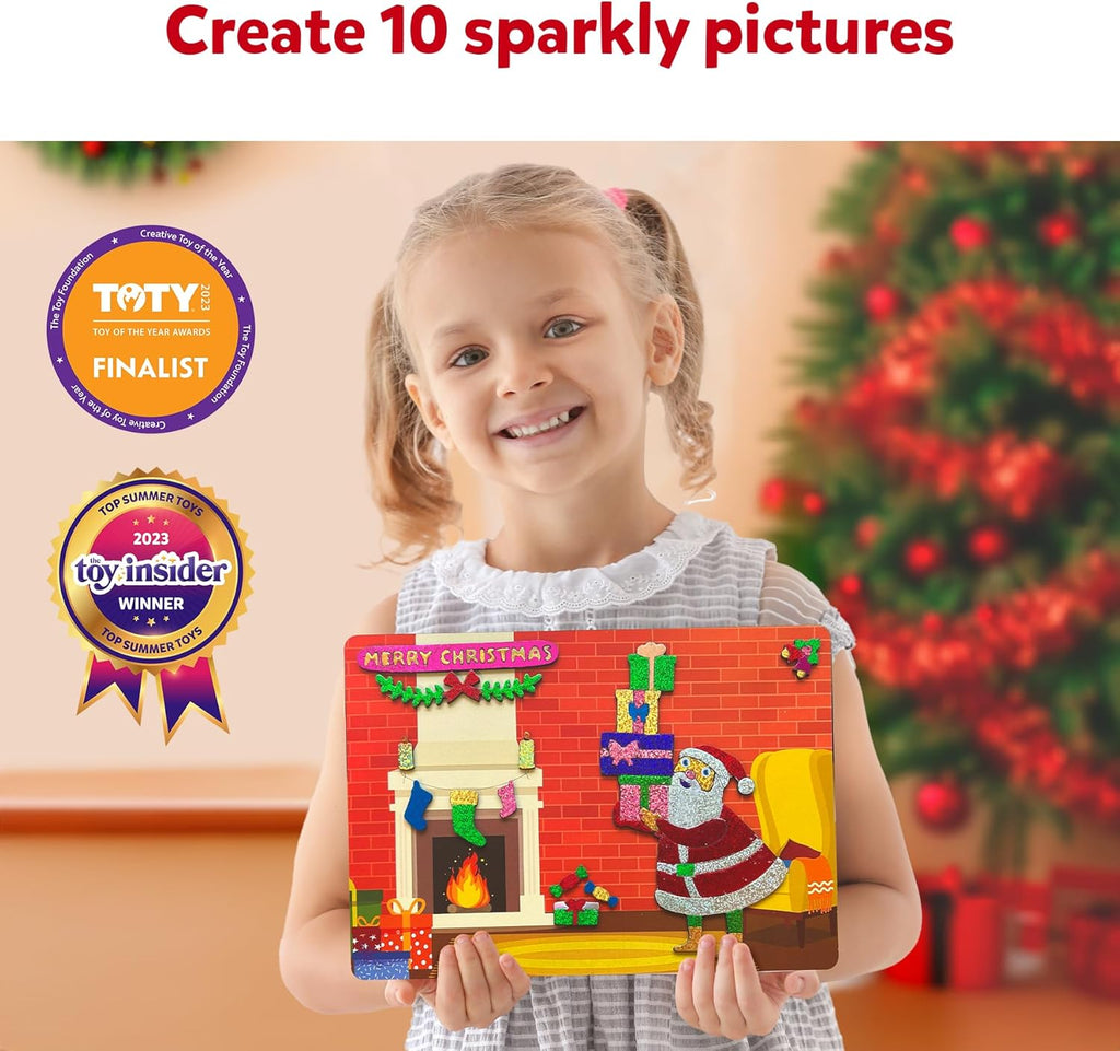 Foil Fun Holiday Art & Craft Kit for Kids Ages 4-9, Mess-Free Creative Activity