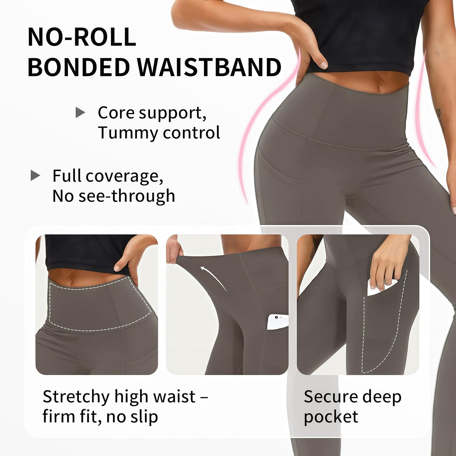 High Waisted Leggings with Pocket - Tummy Control, Butt Lifting, Squat Proof Yoga Pants