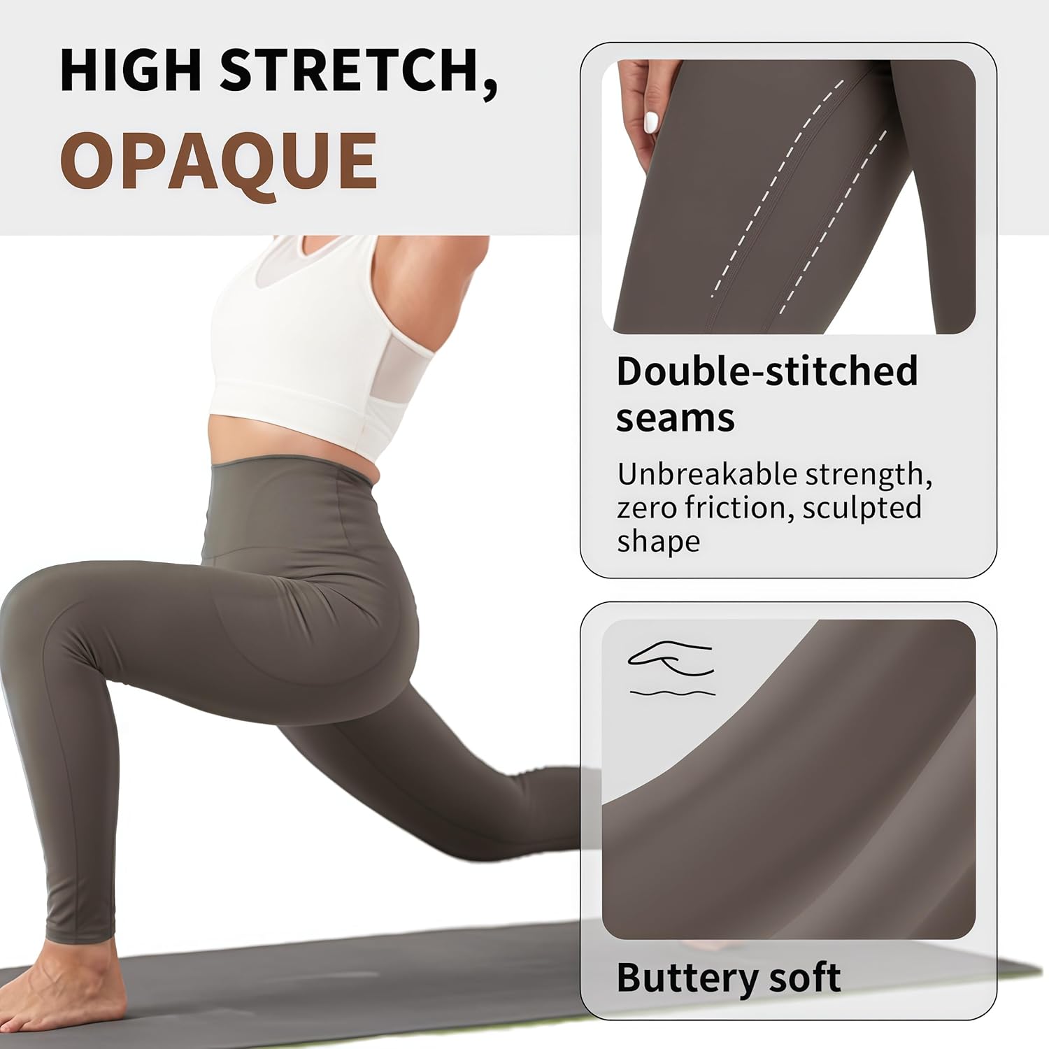 High Waisted Leggings with Pocket - Tummy Control, Butt Lifting, Squat Proof Yoga Pants