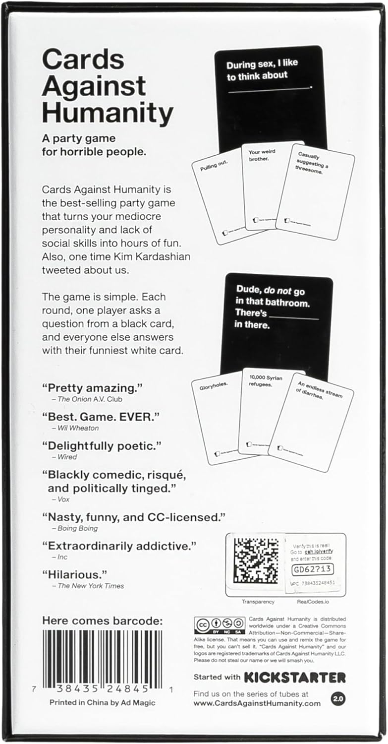 Party Game for Horrible People - 600 Cards with Hilarious Questions & Answers