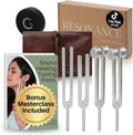 Healing Tuning Fork Set - 128Hz, 136.1Hz, 256Hz, 384Hz for Stress Relief & Chakra Balance