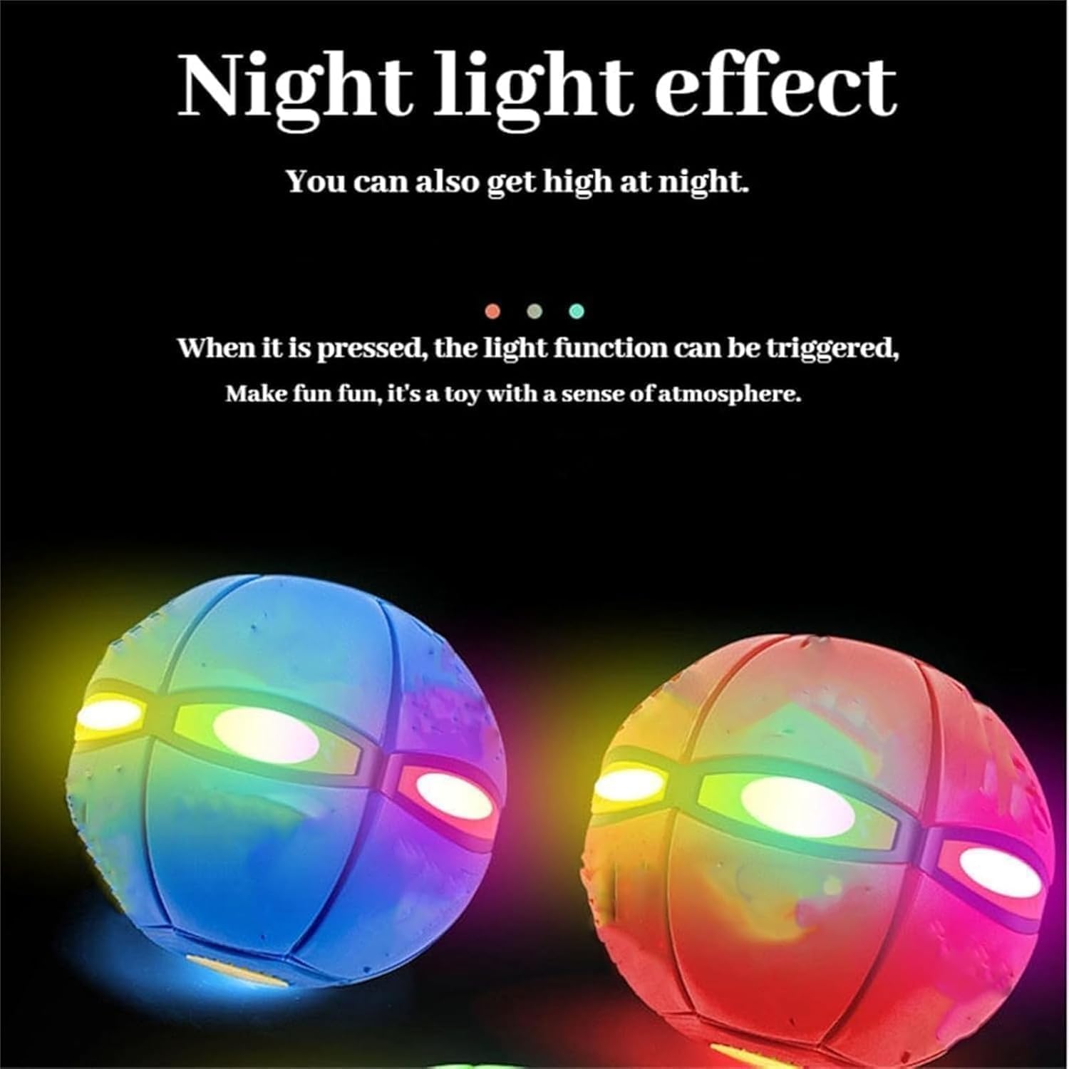 Magic Transforming Bouncing Ball & Flying Saucer Toy with LED Lights (2-Pack)