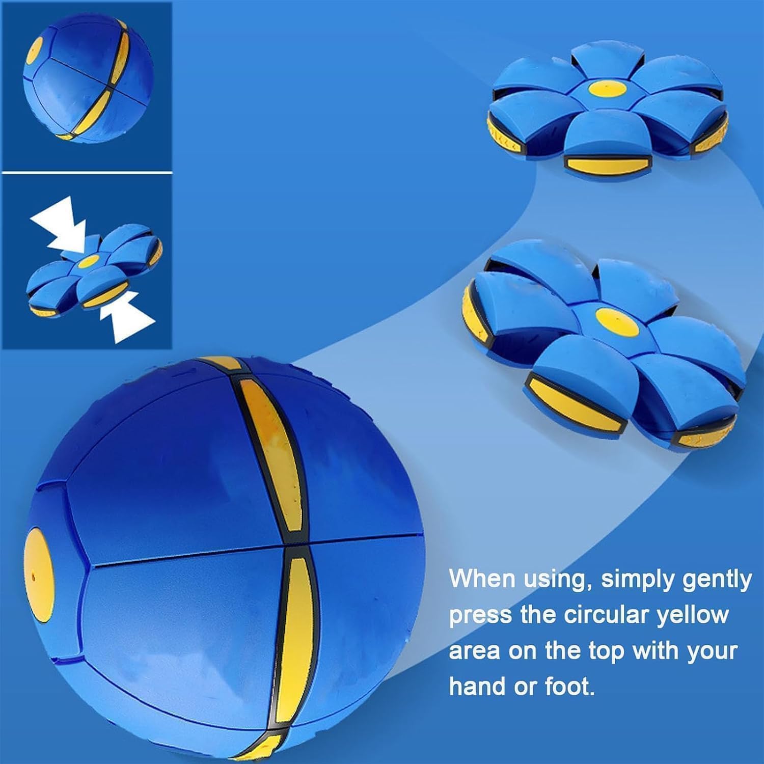 Magic Transforming Bouncing Ball & Flying Saucer Toy with LED Lights (2-Pack)
