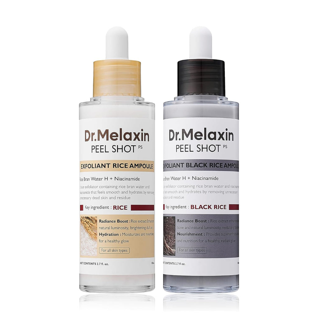 Dual-Action Rice Peel Ampoule & Scrub for Face and Body, Blackhead Remover