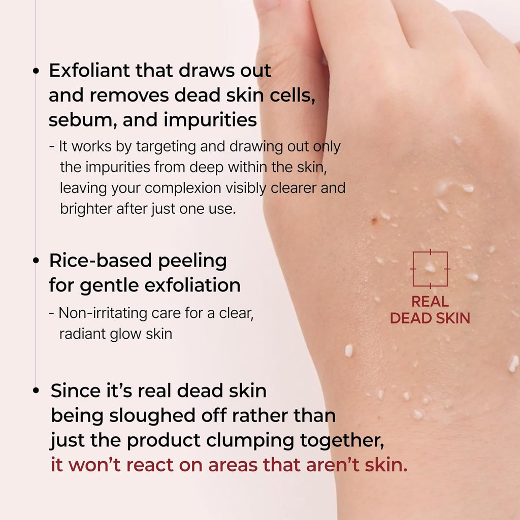 Dual-Action Rice Peel Ampoule & Scrub for Face and Body, Blackhead Remover