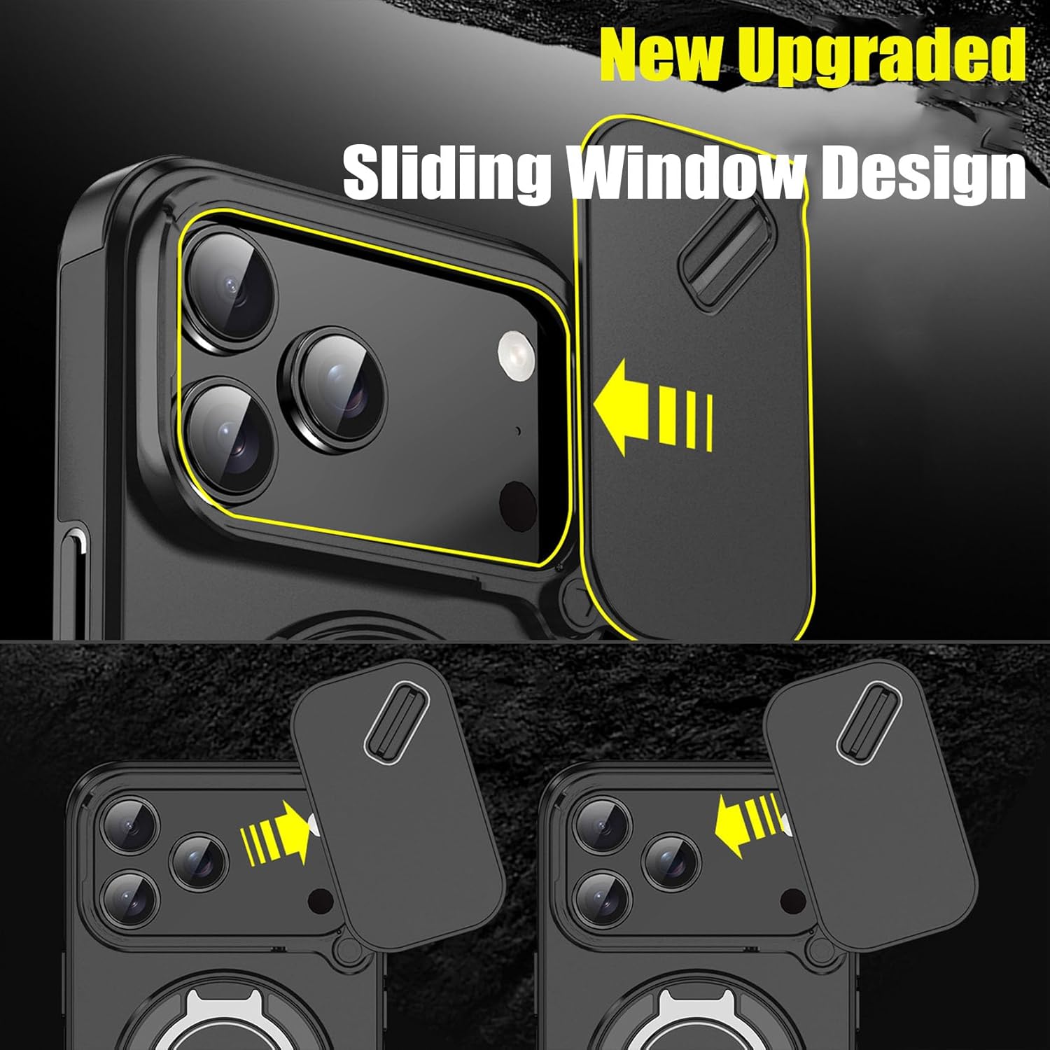 Slide Camera Protection Magnetic Stand Phone Case with Rotatable Kickstand