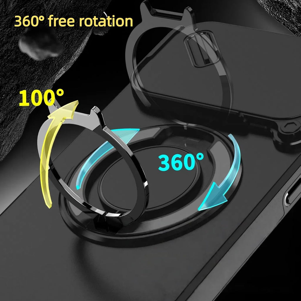 Slide Camera Protection Magnetic Stand Phone Case with Rotatable Kickstand