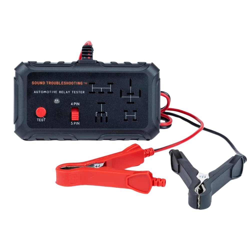 Automotive Relay Tester - 4 & 5 Pin 12V Diagnostic Tool with Battery Clips