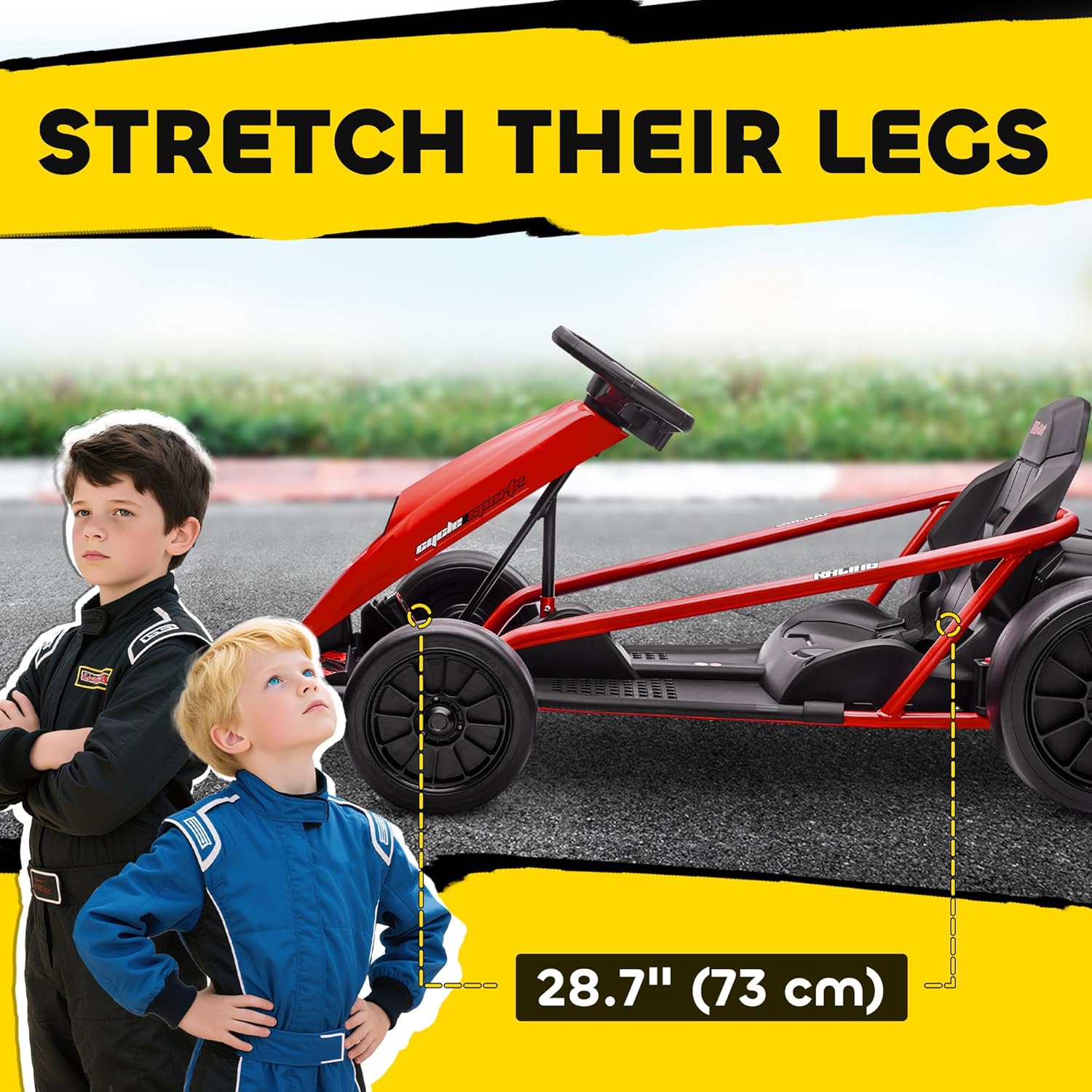 24V Electric Go Kart for Kids 8-12, 8.1 MPH Drifting Car with Safety Features