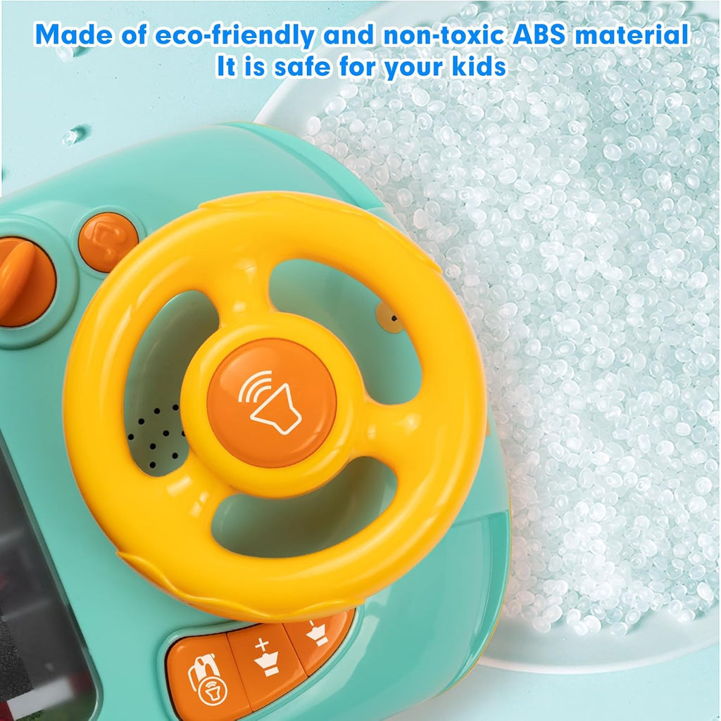 Interactive Kids Steering Wheel Toy with Sounds & Music, Educational Driving Game for Ages 3+