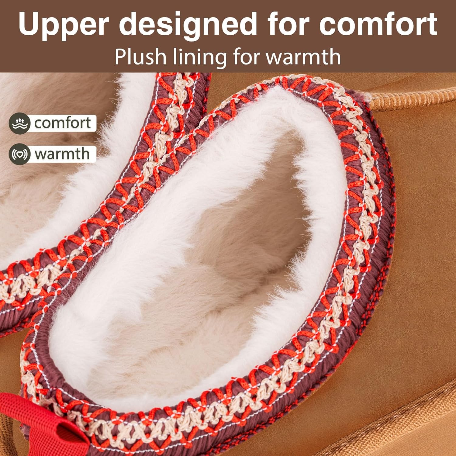 Women's Platform Slipper Boots - Fluffy Warm Winter Ankle Boots for Indoor Outdoor