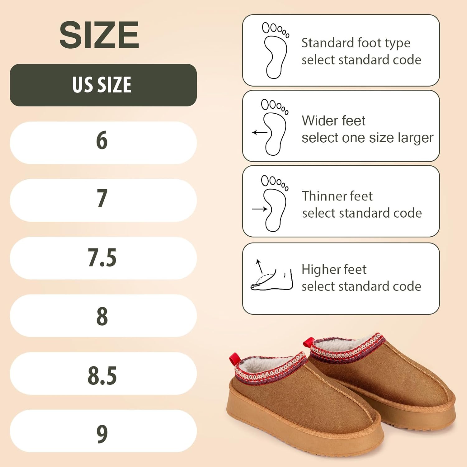 Women's Platform Slipper Boots - Fluffy Warm Winter Ankle Boots for Indoor Outdoor