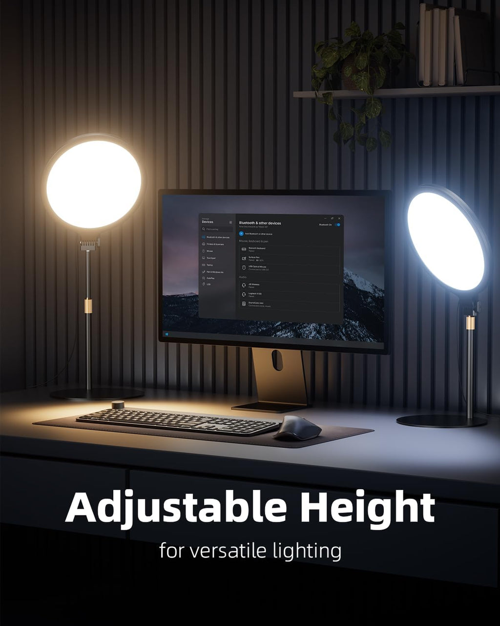 10.5" Ring Light with Stand & Phone Holder, Dimmable Desk Light for Streaming, Video Calls, Photography