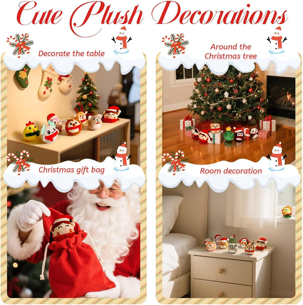 2025 Christmas Advent Calendar with 24 Mini Plush Toys – 3.15" Squishy Stuffed Animals for Kids & Collectors