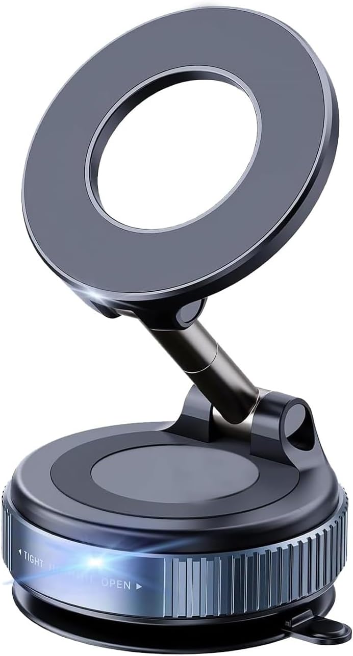 360° Vacuum Magnetic Phone Holder with Foldable Design for Car and Multi-Surface Use