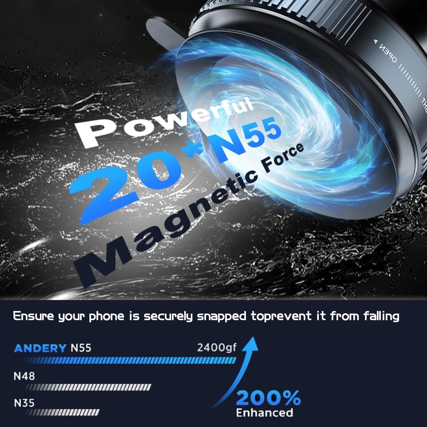 360° Vacuum Magnetic Phone Holder with Foldable Design for Car and Multi-Surface Use