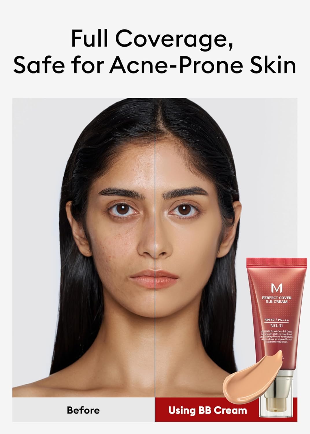 Golden Beige BB Cream SPF 42 PA+++ - All-in-One Tinted Moisturizer for Medium/Tan Skin