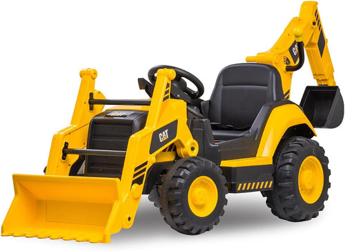 12V Ride-On Excavator Toy with Realistic Sounds, 2.5-5 mph, for Kids 3-6 Years