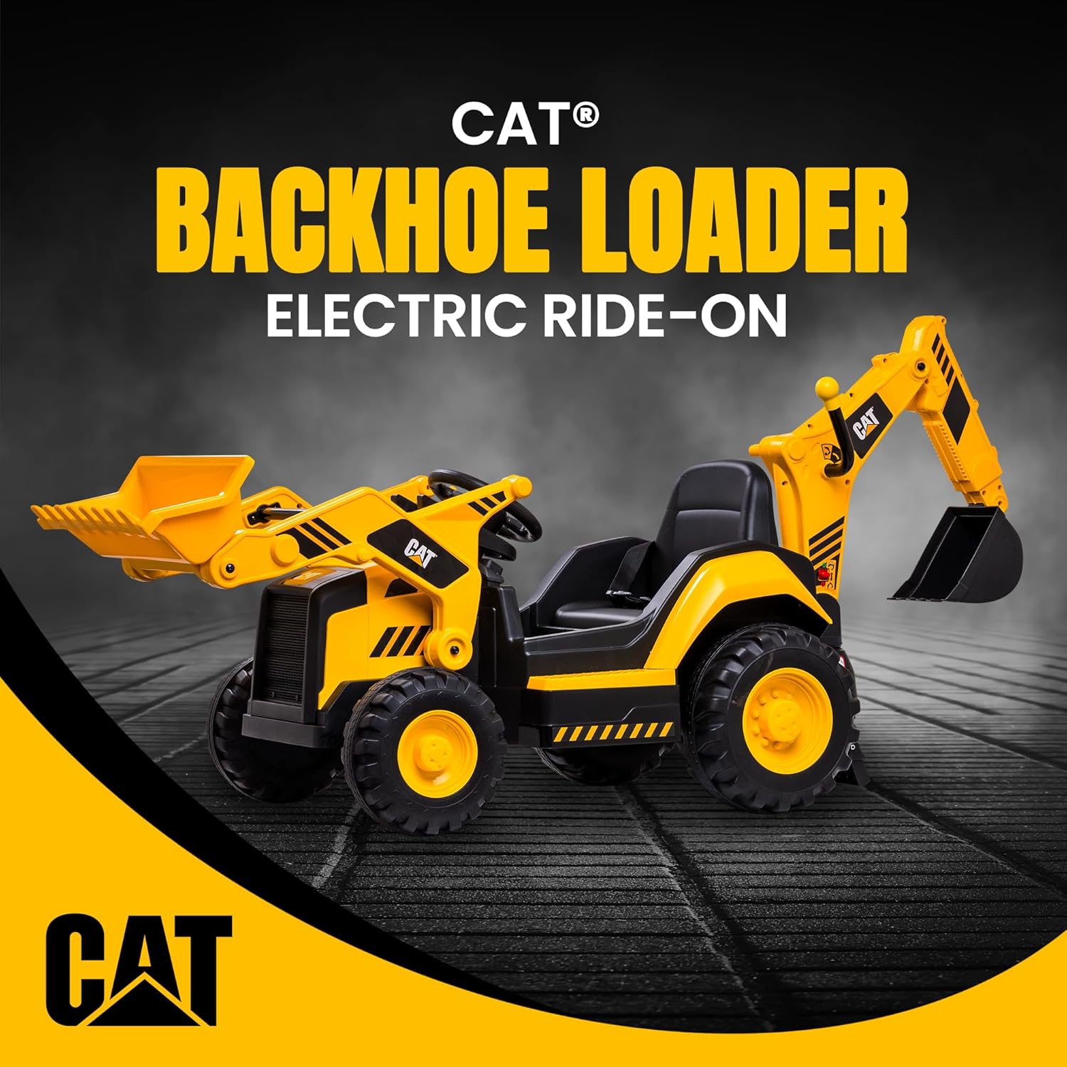 12V Ride-On Excavator Toy with Realistic Sounds, 2.5-5 mph, for Kids 3-6 Years