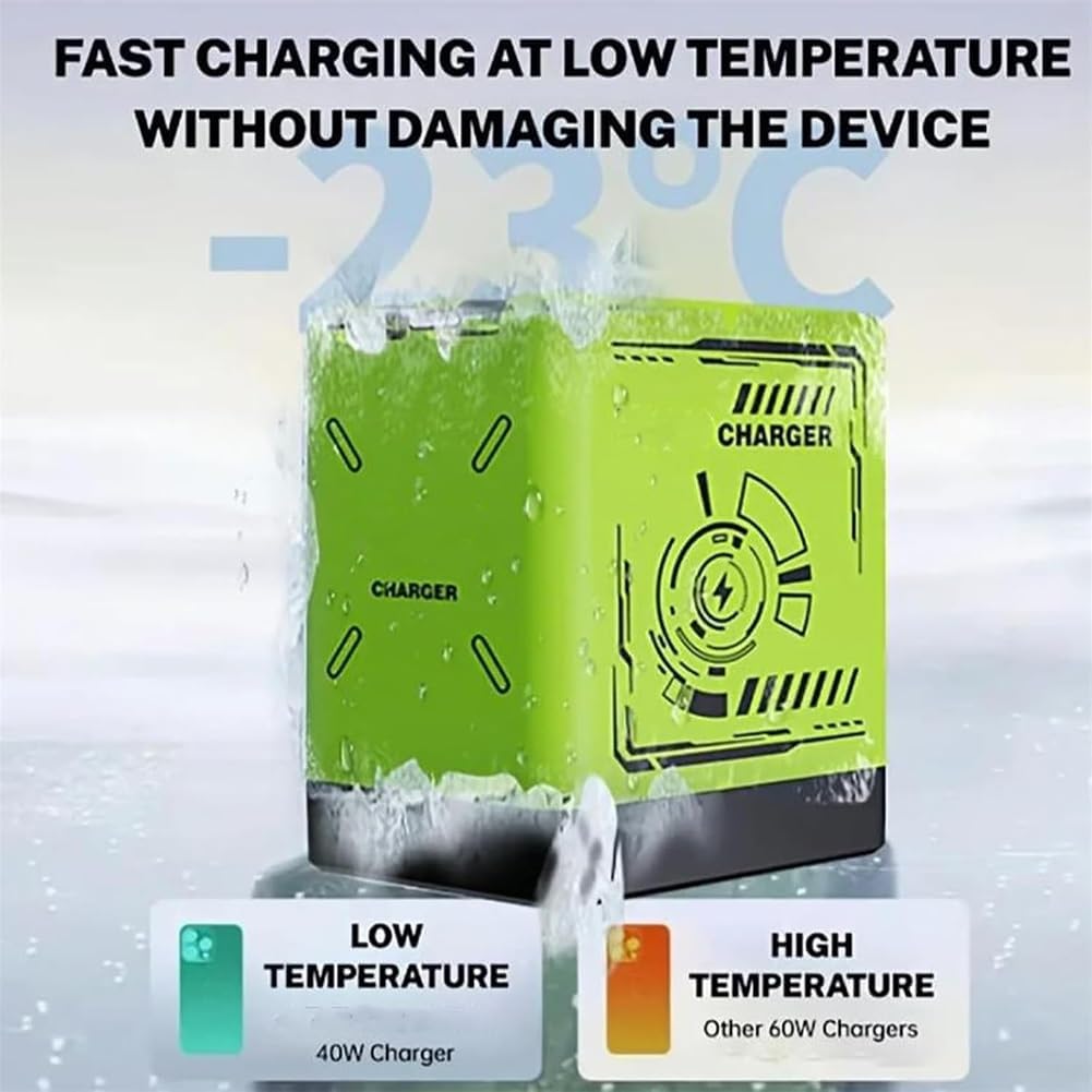 2-in-1 GaN Fast Charger with Retractable Cables, 120W Foldable Wall Adapter for Phones & Tablets