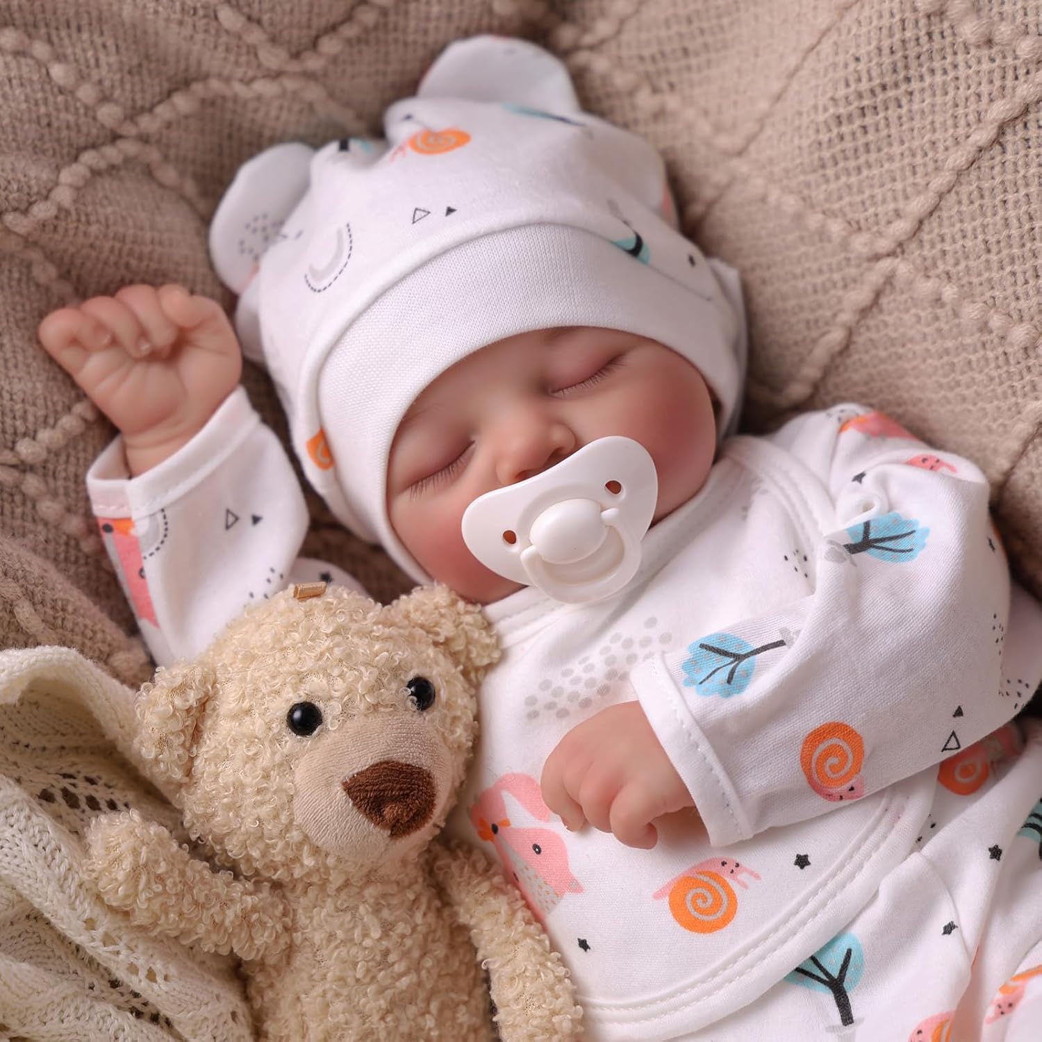 17 Inch Realistic Sleeping Newborn Baby Doll with Soft Poseable Body & Accessories