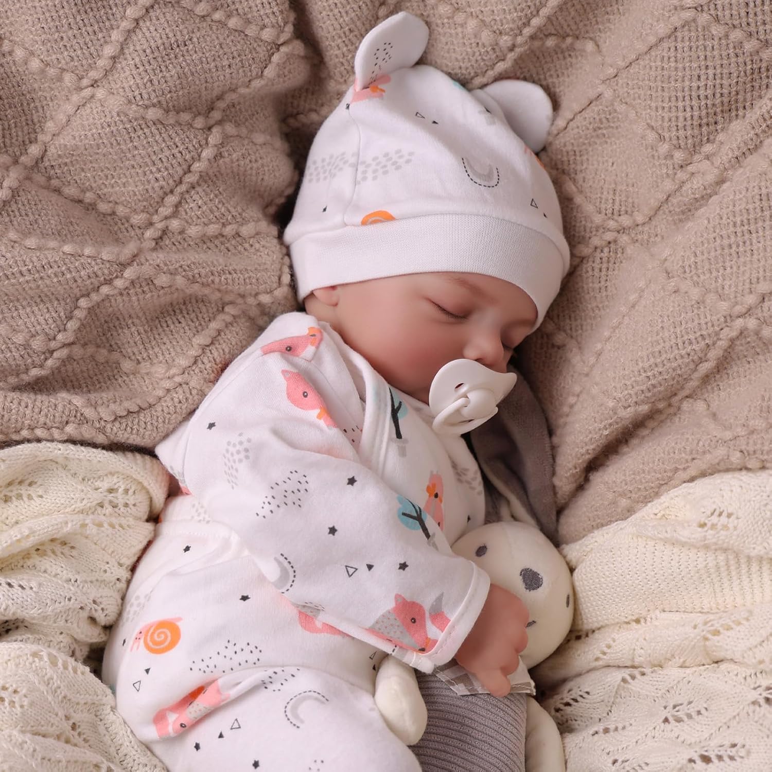 17 Inch Realistic Sleeping Newborn Baby Doll with Soft Poseable Body & Accessories