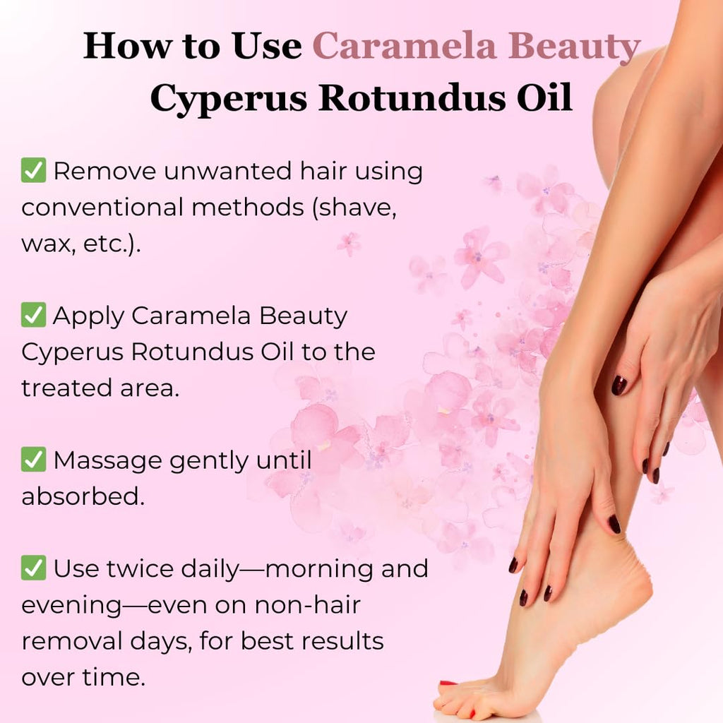 Natural Cyperus Rotundus Hair Removal Oil - 60ml for Smooth Skin & Reduced Hair Growth