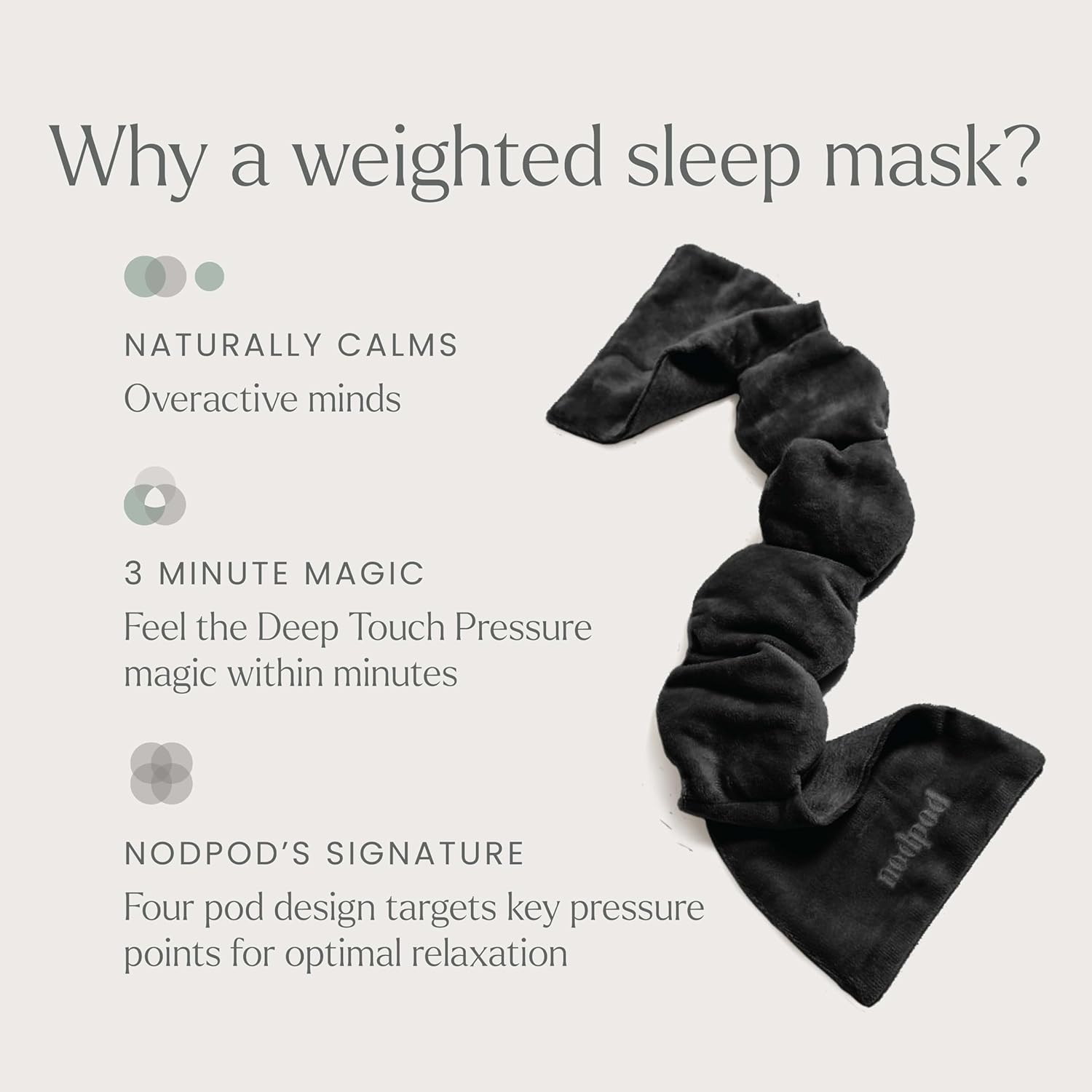 Gentle Pressure Sleep Mask | Light Blocking Weighted Design for Sleeping & Travel