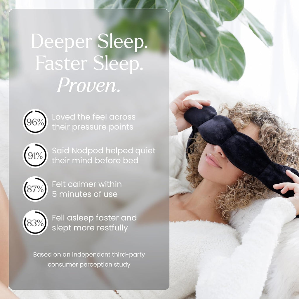 Gentle Pressure Sleep Mask | Light Blocking Weighted Design for Sleeping & Travel