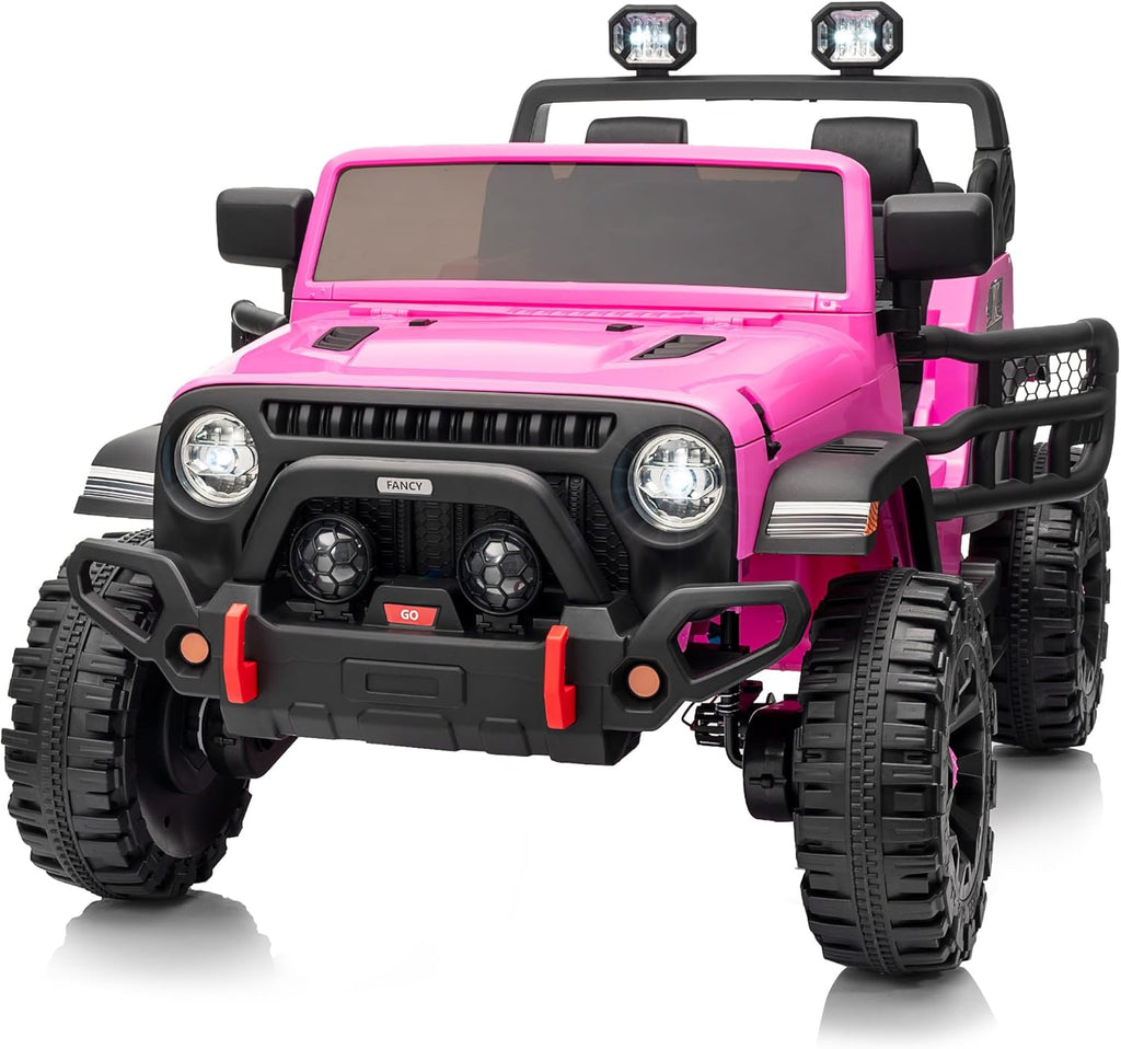 24V 2-Seater Kids Electric Ride-On Truck with Remote Control, 4x4 All-Terrain