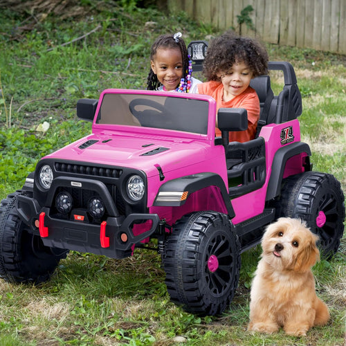 24V 2-Seater Kids Electric Ride-On Truck with Remote Control, 4x4 All-Terrain