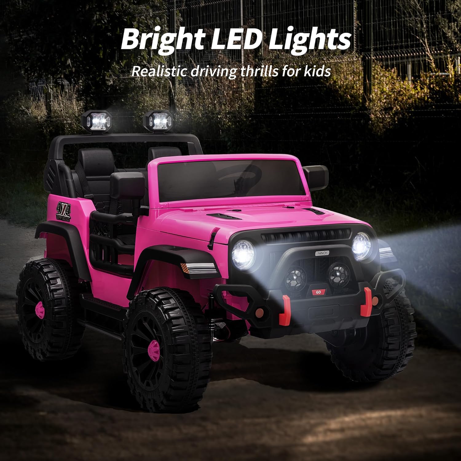 24V 2-Seater Kids Electric Ride-On Truck with Remote Control, 4x4 All-Terrain