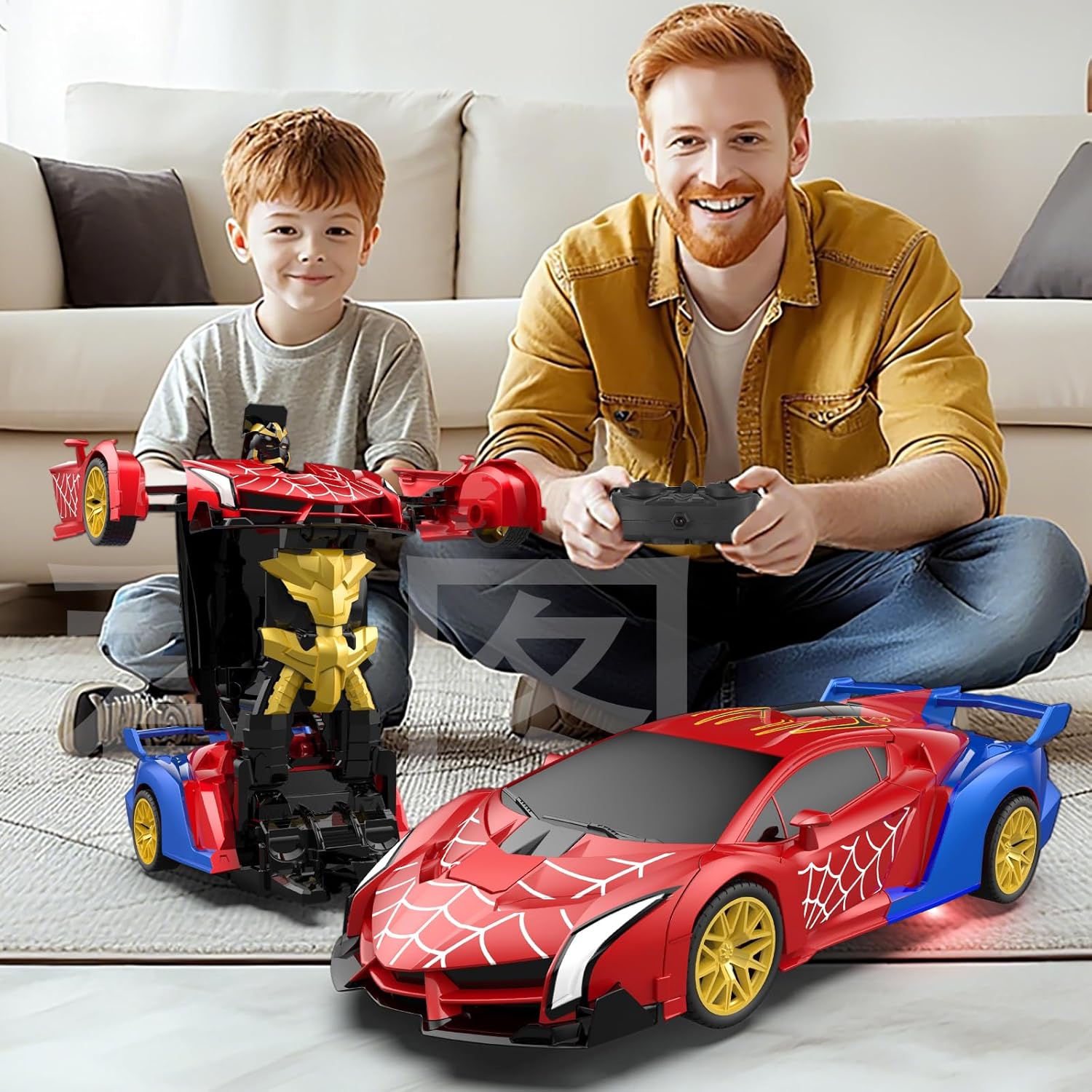 Transform RC Car with One-Button Deformation & 360° Rotation, 2.4Ghz Remote Control Toy for Kids Ages 3-12