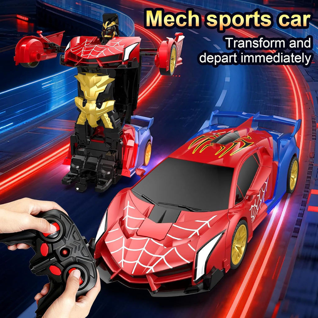Transform RC Car with One-Button Deformation & 360° Rotation, 2.4Ghz Remote Control Toy for Kids Ages 3-12