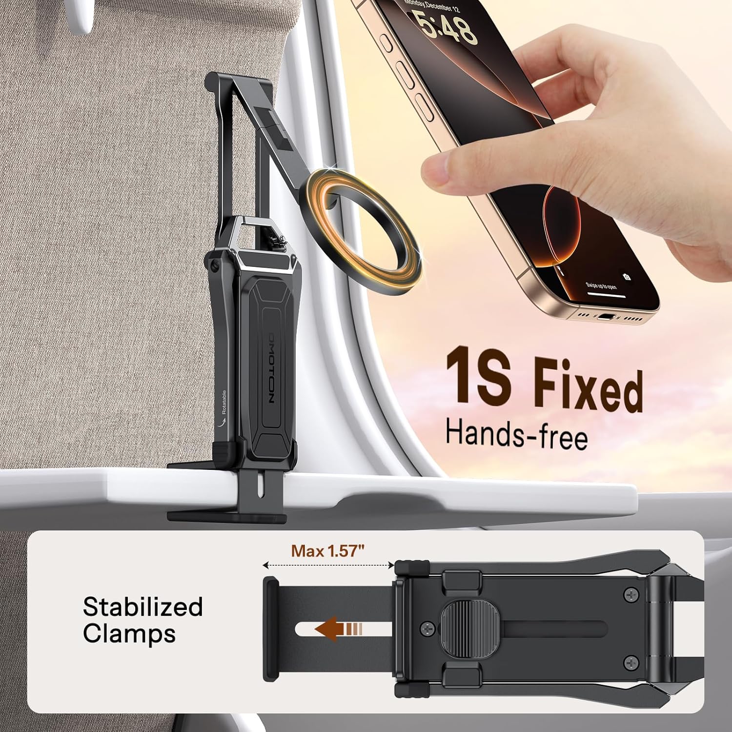 360° Rotating Magnetic Phone Tripod with Ultra Strong Magnet, Adjustable Aluminum Stand for Vlog, Gym, Travel