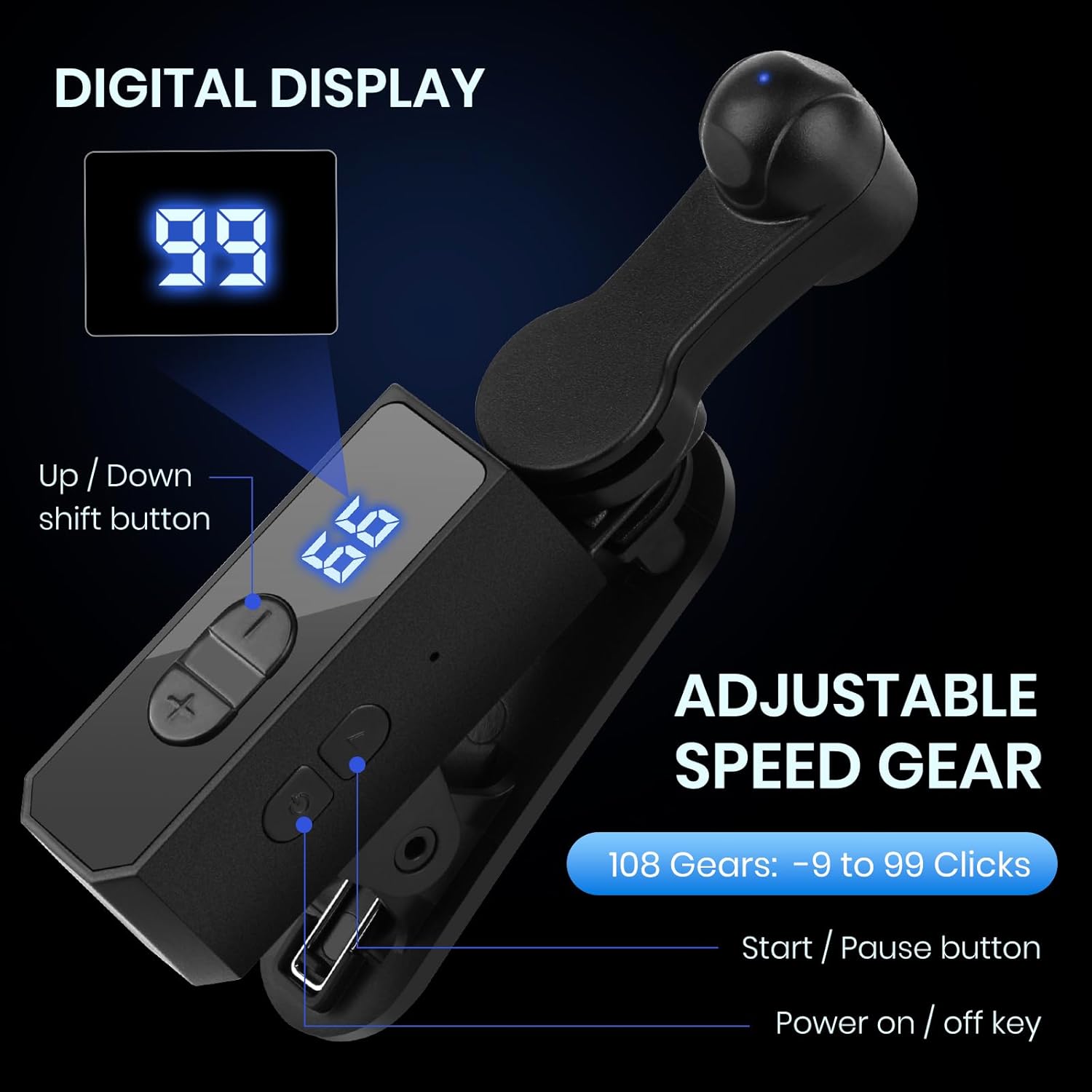 Rechargeable Auto Clicker for Smartphones, Screen Tapping Device with 108-Speed Gears for Gaming and Tasks