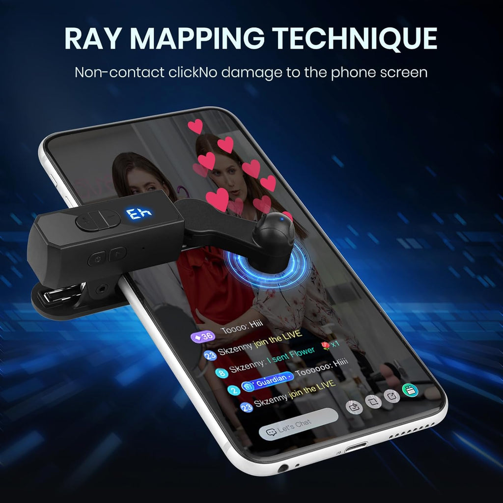 Rechargeable Auto Clicker for Smartphones, Screen Tapping Device with 108-Speed Gears for Gaming and Tasks