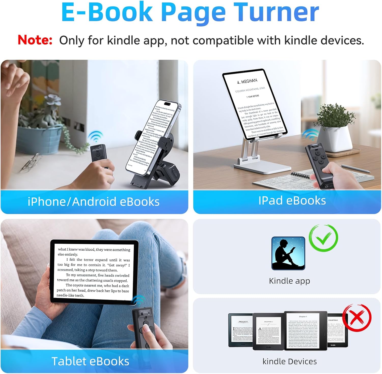 Bluetooth Remote Control with Phone Stand for TikTok, E-Book Reading & Camera Shutter