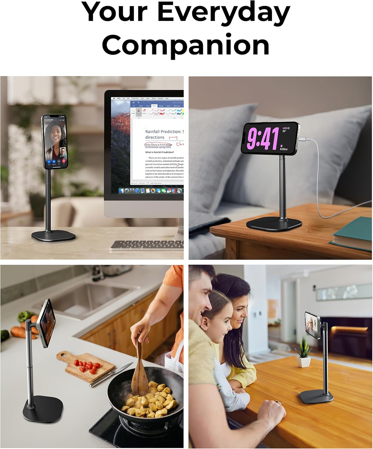 Adjustable Magnetic Phone Stand for Desk with 360° Rotation & Height Adjustment