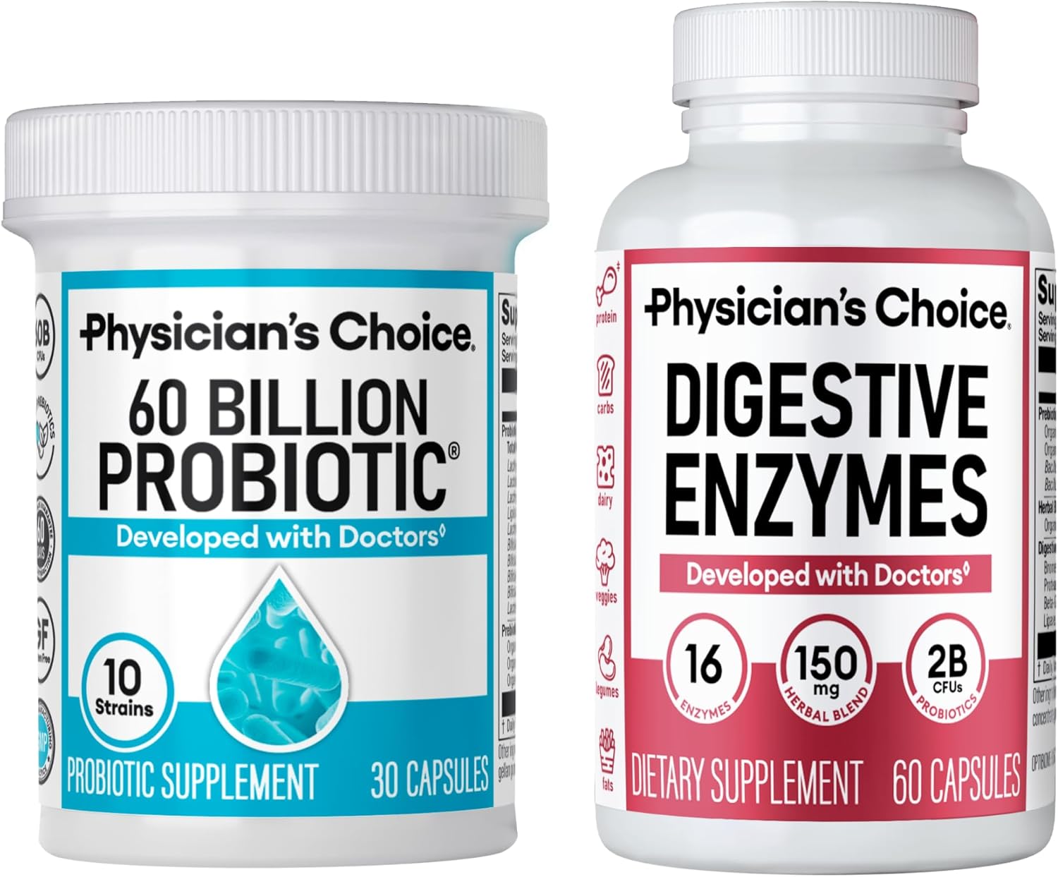 Advanced Gut Health Bundle: 60 Billion Probiotics + Digestive Enzymes for Digestive & Immune Support