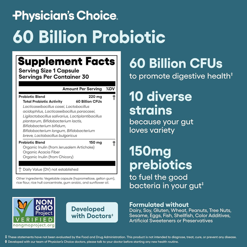 Advanced Gut Health Bundle: 60 Billion Probiotics + Digestive Enzymes for Digestive & Immune Support