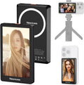 Black Magnetic Phone Vlog Selfie Monitor Screen, 1080P Wireless Recording, Rear Camera Selfie for Live Stream TikTok