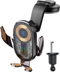15W Fast Wireless Car Charger Mount with Auto Clamping and 360° Rotation