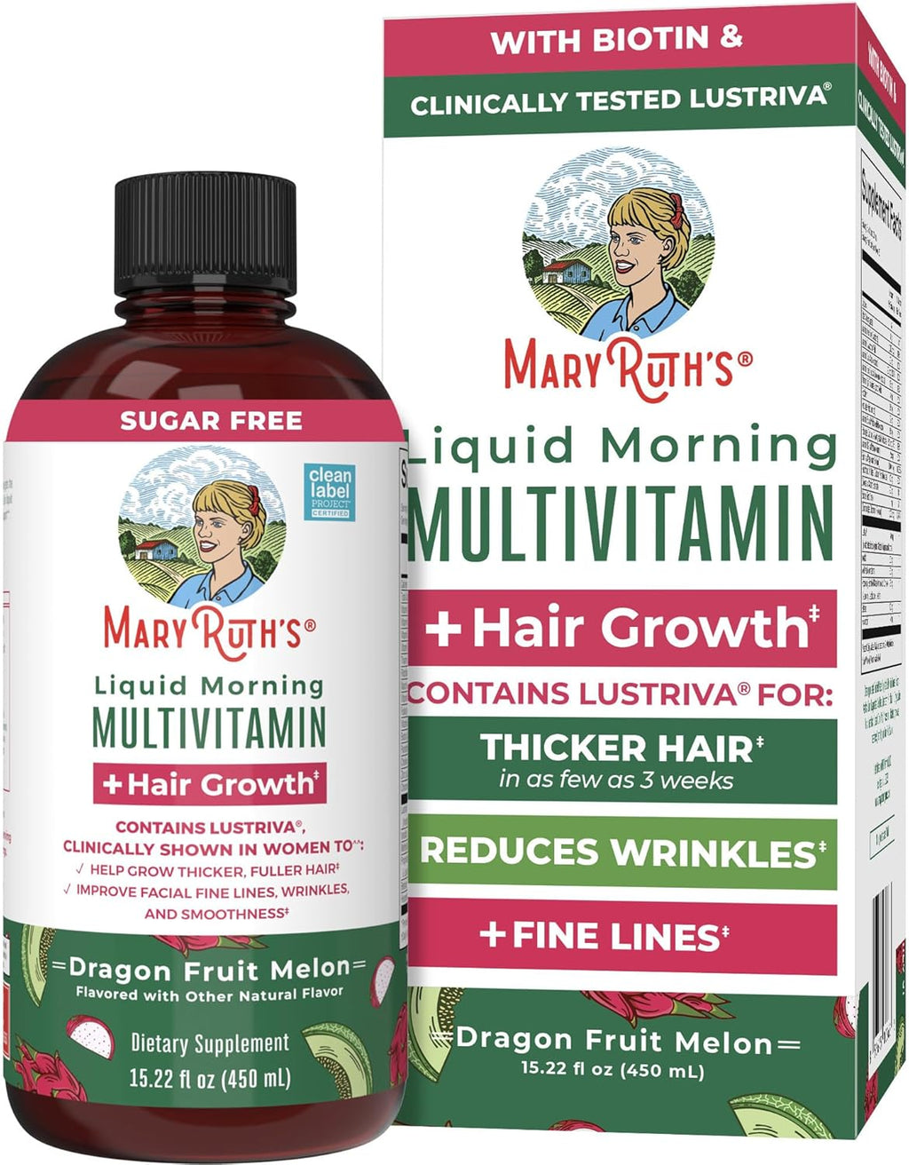 Liquid Multivitamin with Biotin 10000mcg for Hair Growth & Skin Health | 15.22 Fl Oz