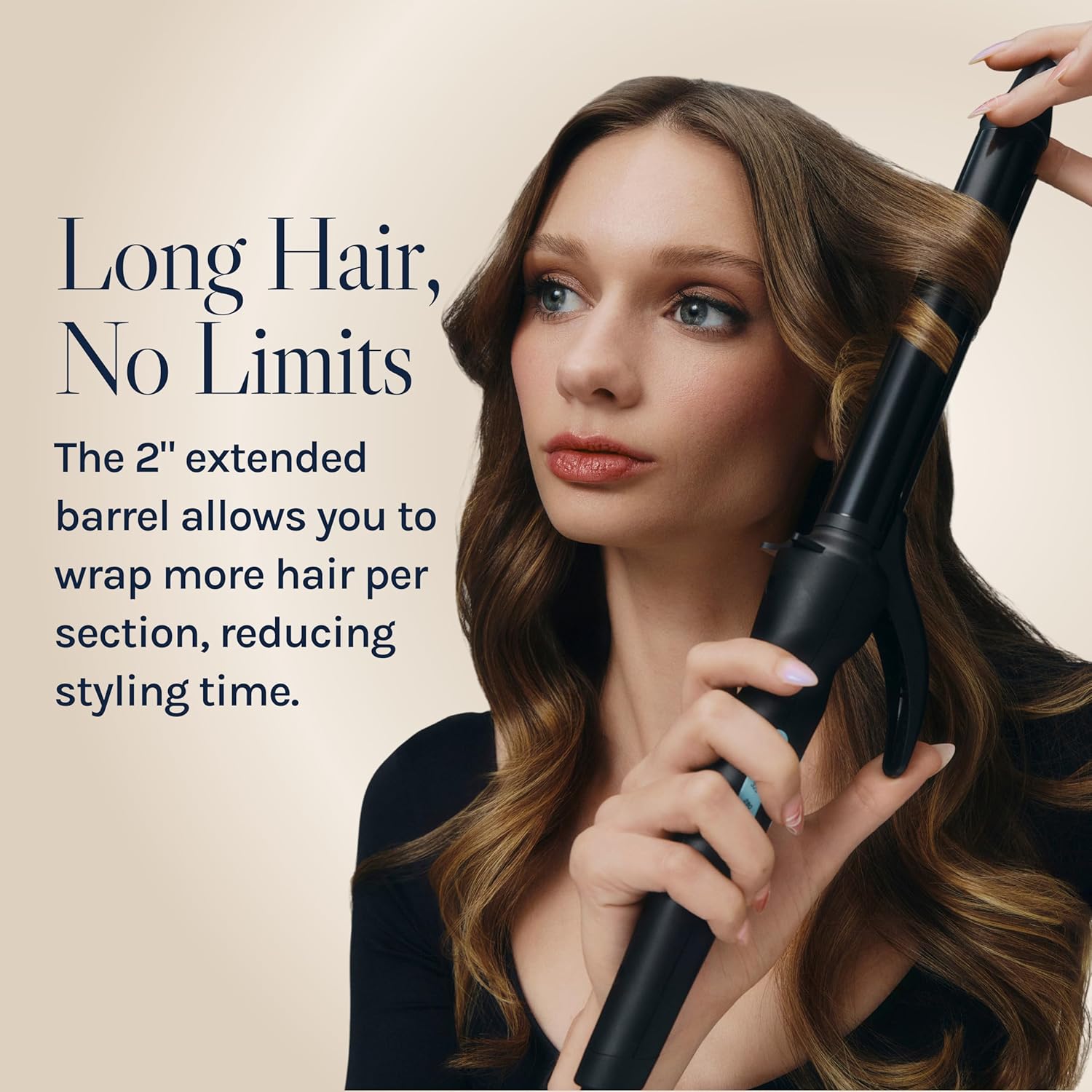 Long Barrel Curling Iron with Moisture Heat Technology & NanoIonic Technology