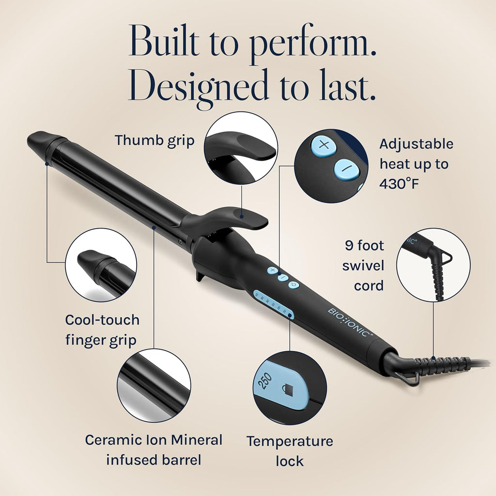 Long Barrel Curling Iron with Moisture Heat Technology & NanoIonic Technology