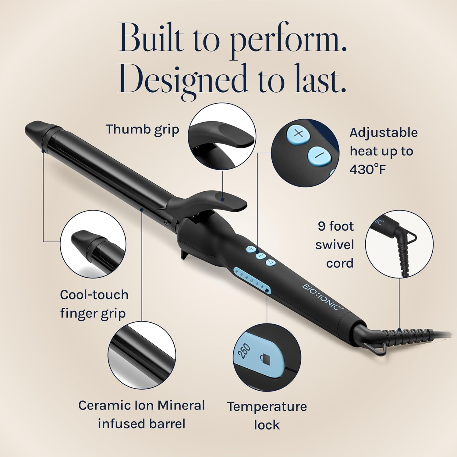 Long Barrel Curling Iron with Moisture Heat Technology & NanoIonic Technology