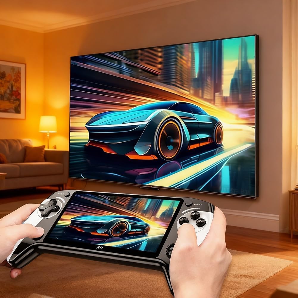 Retro Handheld Game Console with 5.5-Inch HD Screen, 20000+ Built-in Games, TV Output & Bluetooth Support